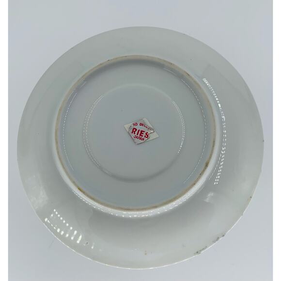 Ries Japan Ceramic Tea Cup & Saucer White Yellow Roses Gray Floral Gold Accents - Picture 2 of 9